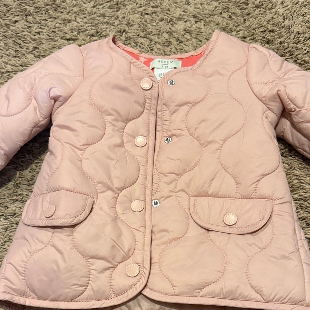 Kids Pink Quilted Jacket